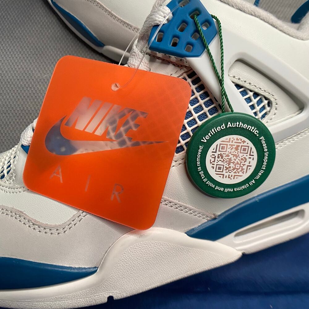 Air Jordan 4 Retro Sneakers Men Sz 10.5 Industrial Blue High Top Heritage - Picture 9 of 14